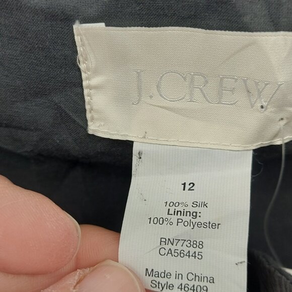 J. Crew Gray Silk Special Occasion Strappless Dress Size 12 - Picture 6 of 8